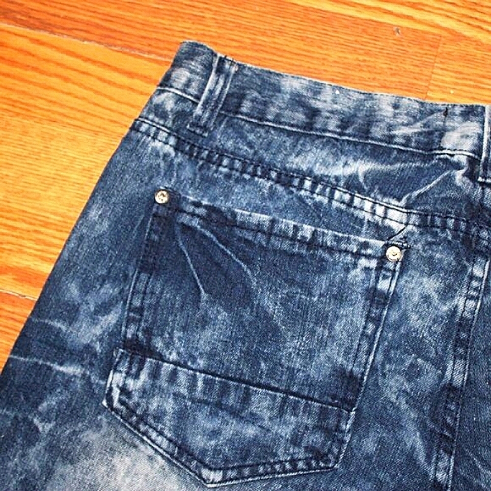 GS-115 Original Brand Distressed Jeans - Size 38x32 - Acid Wash, Streetwear, - Picture 8 of 10
